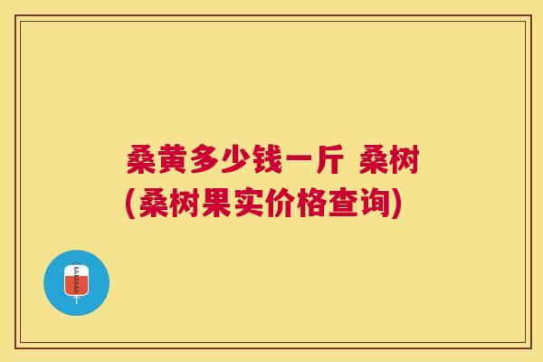 桑黄多少钱一斤 桑树(桑树果实价格查询) 桑黄多少钱一斤 桑树(桑树果实价格查询)