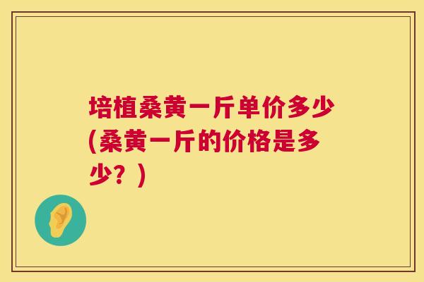 培植桑黄一斤单价多少(桑黄一斤的价格是多少?) 培植桑黄一斤单价多少(桑黄一斤的价格是多少?)