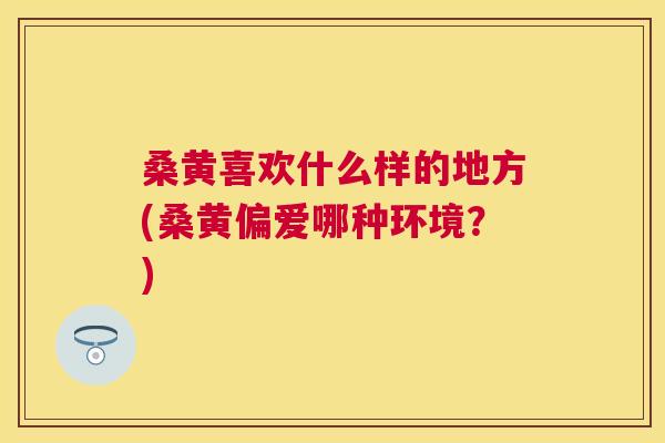 桑黄喜欢什么样的地方(桑黄偏爱哪种环境?) 桑黄喜欢什么样的地方(桑黄偏爱哪种环境?)