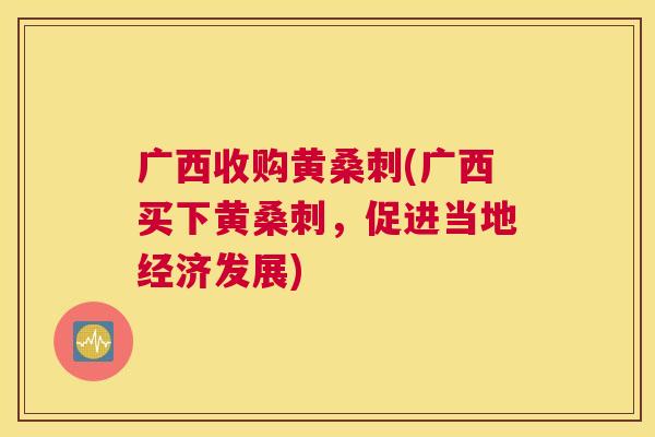 广西收购黄桑刺(广西买下黄桑刺,促进当地经济发展) 广西收购黄桑刺(广西买下黄桑刺,促进当地经济发展)