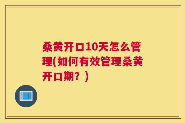 桑黄开口10天怎么管理(如何有效管理桑黄开口期？)