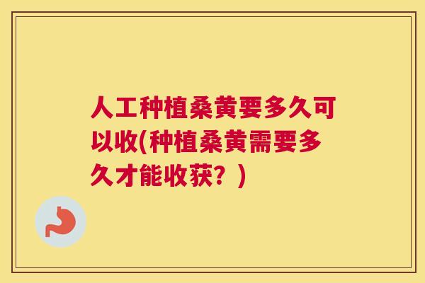 人工种植桑黄要多久可以收(种植桑黄需要多久才能收获?) 人工种植桑黄要多久可以收(种植桑黄需要多久才能收获?)