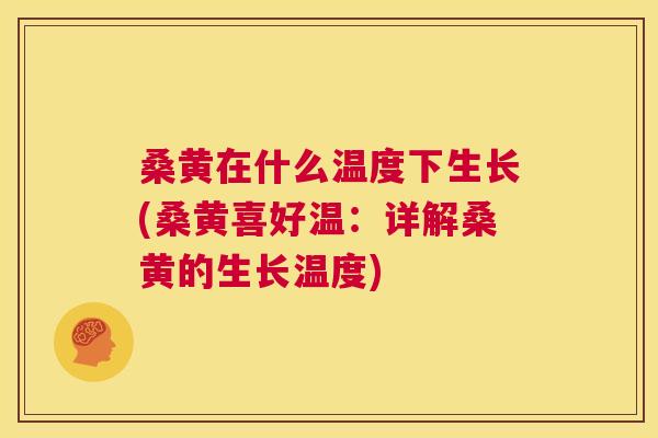 桑黄在什么温度下生长(桑黄喜好温:详解桑黄的生长温度) 桑黄在什么温度下生长(桑黄喜好温:详解桑黄的生长温度)