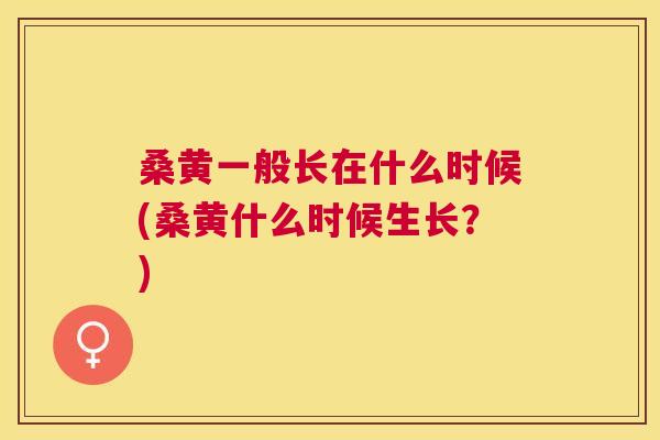 桑黄一般长在什么时候(桑黄什么时候生长?) 桑黄一般长在什么时候(桑黄什么时候生长?)