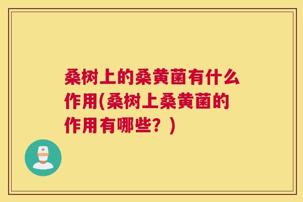 桑树上的桑黄菌有什么作用(桑树上桑黄菌的作用有哪些?) 桑树上的桑黄菌有什么作用(桑树上桑黄菌的作用有哪些?)