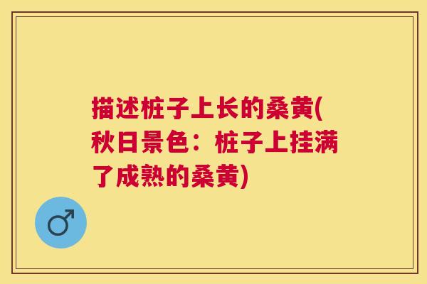 描述桩子上长的桑黄(秋日景色:桩子上挂满了成熟的桑黄) 描述桩子上长的桑黄(秋日景色:桩子上挂满了成熟的桑黄)