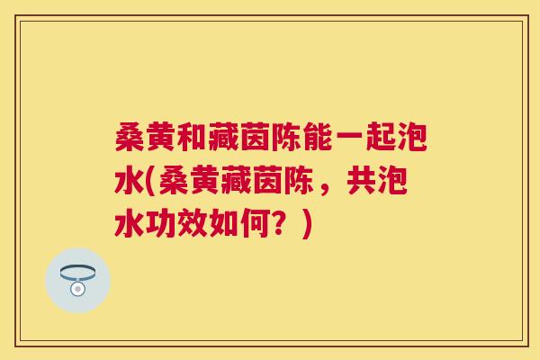 桑黄和藏茵陈能一起泡水(桑黄藏茵陈，共泡水功效如何？)