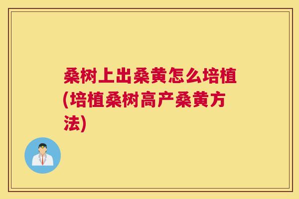 桑树上出桑黄怎么培植(培植桑树高产桑黄方法) 桑树上出桑黄怎么培植(培植桑树高产桑黄方法)