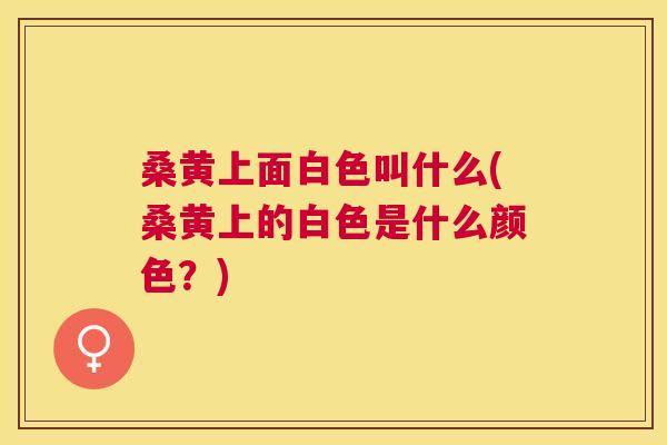 桑黄上面白色叫什么(桑黄上的白色是什么颜色?) 桑黄上面白色叫什么(桑黄上的白色是什么颜色?)