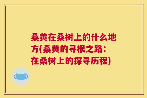 桑黄在桑树上的什么地方(桑黄的寻根之路:在桑树上的探寻历程) 桑黄在桑树上的什么地方(桑黄的寻根之路:在桑树上的探寻历程)