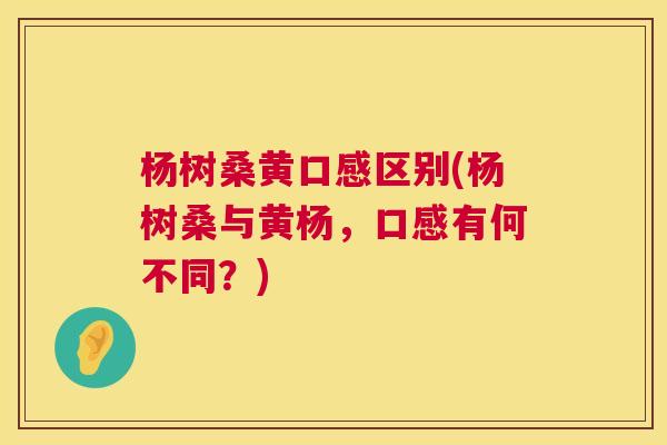 杨树桑黄口感区别(杨树桑与黄杨,口感有何不同?) 杨树桑黄口感区别(杨树桑与黄杨,口感有何不同?)