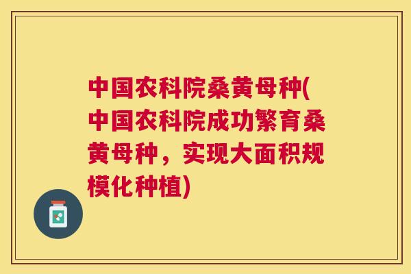 中国农科院桑黄母种(中国农科院成功繁育桑黄母种,实现大面积规模化种植) 中国农科院桑黄母种(中国农科院成功繁育桑黄母种,实现大面积规模化种植)