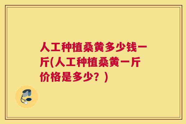 人工种植桑黄多少钱一斤(人工种植桑黄一斤价格是多少?) 人工种植桑黄多少钱一斤(人工种植桑黄一斤价格是多少?)