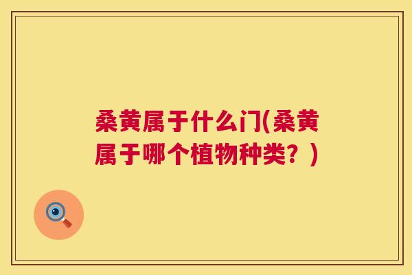 桑黄属于什么门(桑黄属于哪个植物种类?) 桑黄属于什么门(桑黄属于哪个植物种类?)