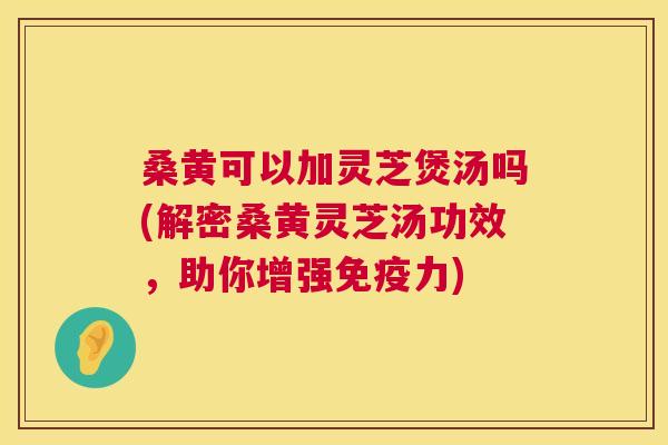 桑黄可以加灵芝煲汤吗(解密桑黄灵芝汤功效，助你增强力)