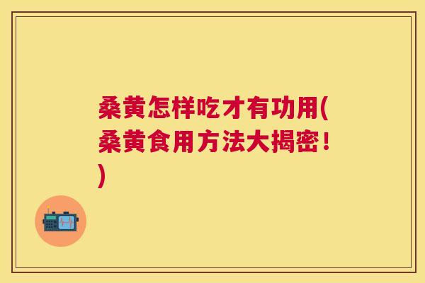 桑黄怎样吃才有功用(桑黄食用方法大揭密!) 桑黄怎样吃才有功用(桑黄食用方法大揭密!)