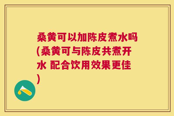 桑黄可以加陈皮煮水吗(桑黄可与陈皮共煮开水 配合饮用效果更佳) 桑黄可以加陈皮煮水吗(桑黄可与陈皮共煮开水 配合饮用效果更佳)