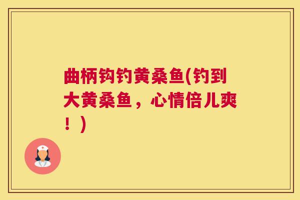 曲柄钩钓黄桑鱼(钓到大黄桑鱼,心情倍儿爽!) 曲柄钩钓黄桑鱼(钓到大黄桑鱼,心情倍儿爽!)