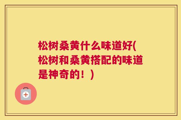 松树桑黄什么味道好(松树和桑黄搭配的味道是神奇的!) 松树桑黄什么味道好(松树和桑黄搭配的味道是神奇的!)