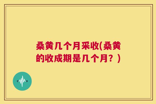 桑黄几个月采收(桑黄的收成期是几个月?) 桑黄几个月采收(桑黄的收成期是几个月?)