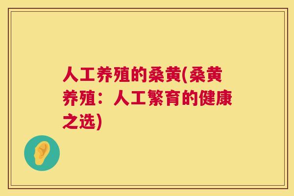 人工养殖的桑黄(桑黄养殖:人工繁育的健康之选) 人工养殖的桑黄(桑黄养殖:人工繁育的健康之选)