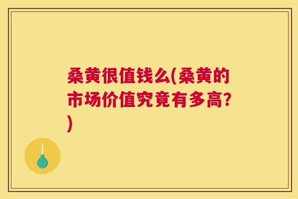 桑黄很值钱么(桑黄的市场价值究竟有多高?) 桑黄很值钱么(桑黄的市场价值究竟有多高?)