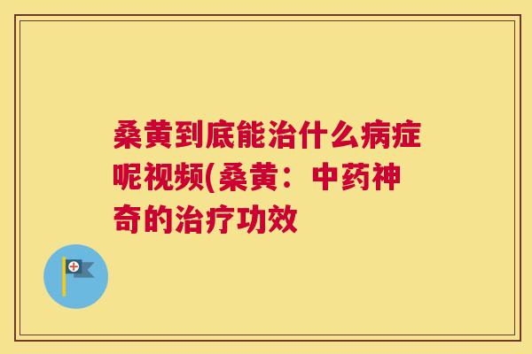 桑黄到底能什么症呢视频(桑黄:神奇的功效 桑黄到底能什么症呢视频(桑黄:神奇的功效
