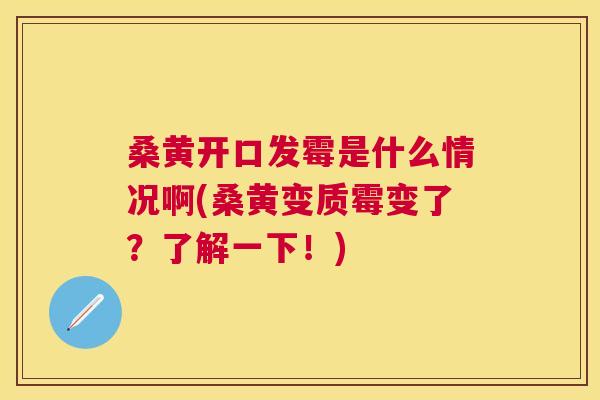 桑黄开口发霉是什么情况啊(桑黄变质霉变了?了解一下!) 桑黄开口发霉是什么情况啊(桑黄变质霉变了?了解一下!)