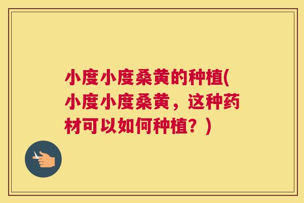 小度小度桑黄的种植(小度小度桑黄,这种药材可以如何种植?) 小度小度桑黄的种植(小度小度桑黄,这种药材可以如何种植?)