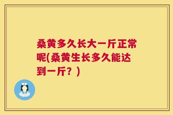 桑黄多久长大一斤正常呢(桑黄生长多久能达到一斤?) 桑黄多久长大一斤正常呢(桑黄生长多久能达到一斤?)