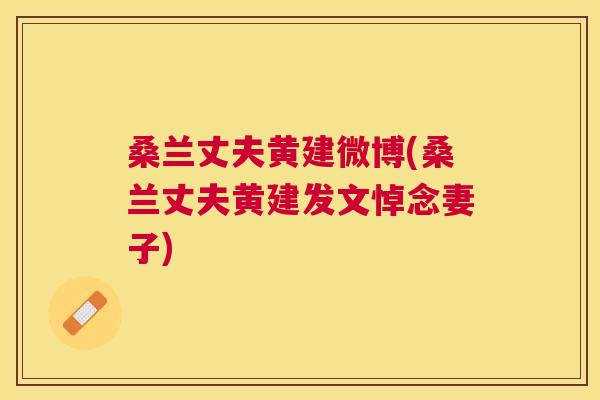 桑兰丈夫黄建微博(桑兰丈夫黄建发文悼念妻子) 桑兰丈夫黄建微博(桑兰丈夫黄建发文悼念妻子)