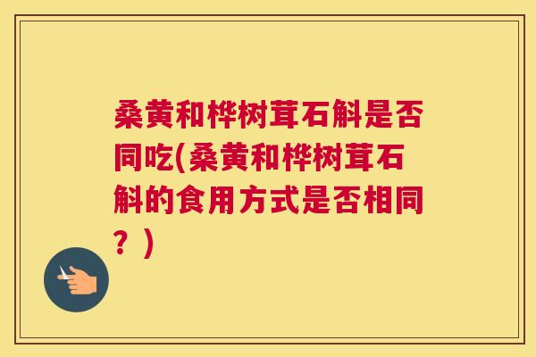 桑黄和桦树茸石斛是否同吃(桑黄和桦树茸石斛的食用方式是否相同?) 桑黄和桦树茸石斛是否同吃(桑黄和桦树茸石斛的食用方式是否相同?)