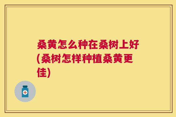 桑黄怎么种在桑树上好(桑树怎样种植桑黄更佳) 桑黄怎么种在桑树上好(桑树怎样种植桑黄更佳)