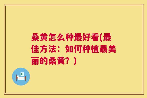桑黄怎么种好看(佳方法:如何种植美丽的桑黄?) 桑黄怎么种好看(佳方法:如何种植美丽的桑黄?)