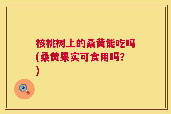 核桃树上的桑黄能吃吗(桑黄果实可食用吗?) 核桃树上的桑黄能吃吗(桑黄果实可食用吗?)