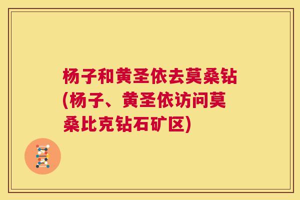 杨子和黄圣依去莫桑钻(杨子、黄圣依访问莫桑比克钻石矿区) 杨子和黄圣依去莫桑钻(杨子、黄圣依访问莫桑比克钻石矿区)