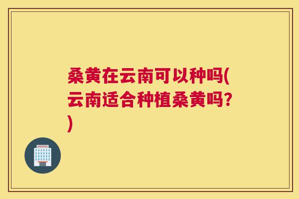 桑黄在云南可以种吗(云南适合种植桑黄吗?) 桑黄在云南可以种吗(云南适合种植桑黄吗?)