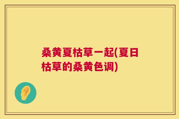 桑黄夏枯草一起(夏日枯草的桑黄色调) 桑黄夏枯草一起(夏日枯草的桑黄色调)