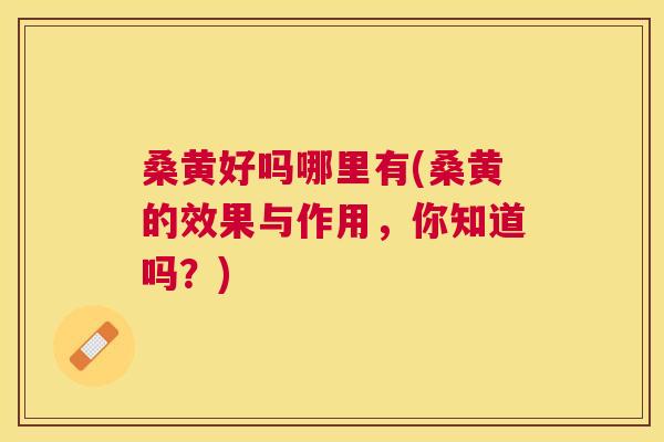 桑黄好吗哪里有(桑黄的效果与作用,你知道吗?) 桑黄好吗哪里有(桑黄的效果与作用,你知道吗?)