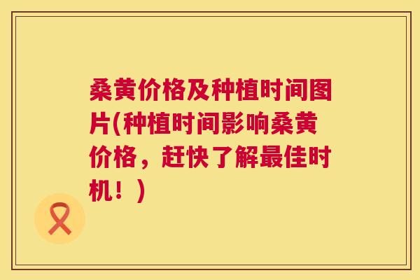 桑黄价格及种植时间图片(种植时间影响桑黄价格,赶快了解佳时机!) 桑黄价格及种植时间图片(种植时间影响桑黄价格,赶快了解佳时机!)