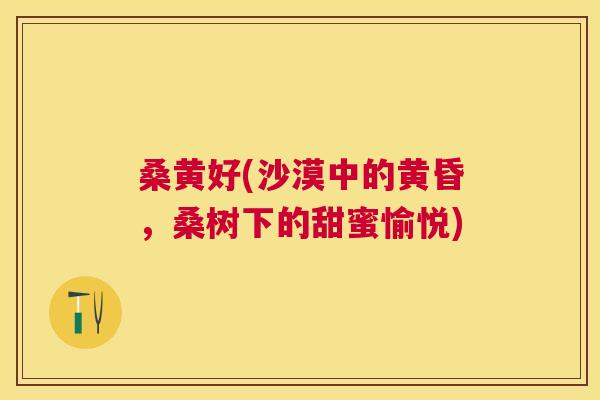 桑黄好(沙漠中的黄昏，桑树下的甜蜜愉悦)