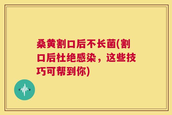 桑黄割口后不长菌(割口后杜绝，这些技巧可帮到你)