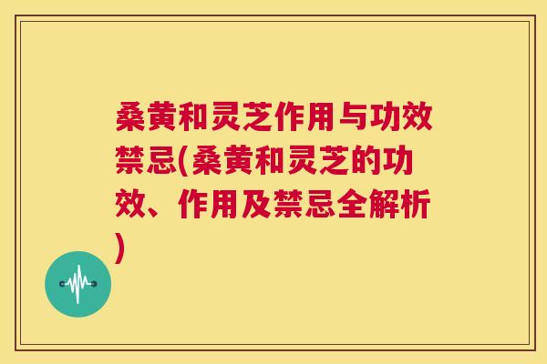 桑黄和灵芝作用与功效禁忌(桑黄和灵芝的功效、作用及禁忌全解析)