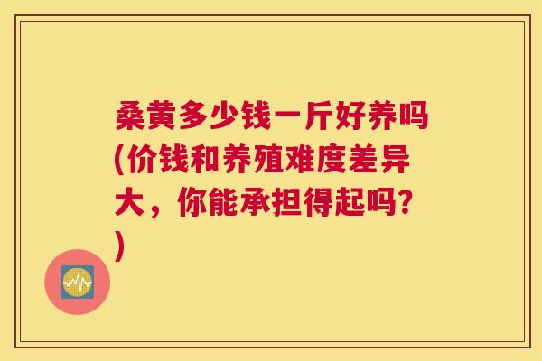 桑黄多少钱一斤好养吗(价钱和养殖难度差异大，你能承担得起吗？)