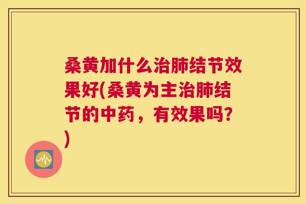 桑黄加什么结节效果好(桑黄为主结节的，有效果吗？)