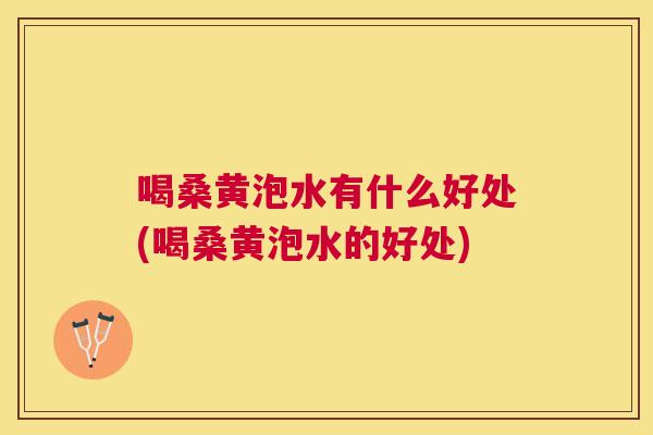 喝桑黄泡水有什么好处(喝桑黄泡水的好处)