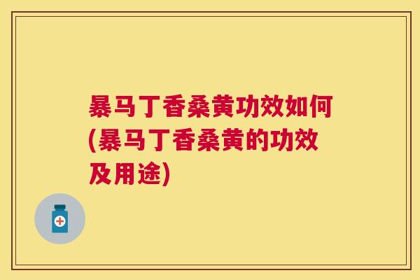 暴马丁香桑黄功效如何(暴马丁香桑黄的功效及用途)