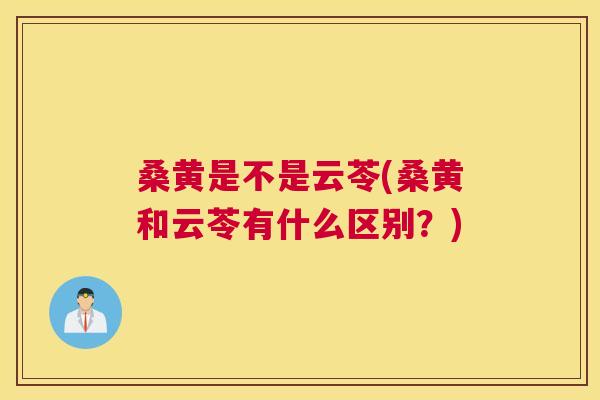 桑黄是不是云苓(桑黄和云苓有什么区别？)