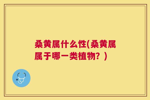 桑黄属什么性(桑黄属属于哪一类植物？)
