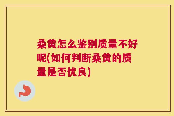 桑黄怎么鉴别质量不好呢(如何判断桑黄的质量是否优良)